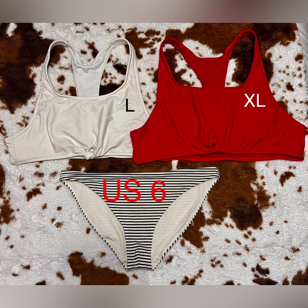 Red White Blue two piece swim, L/XL US6